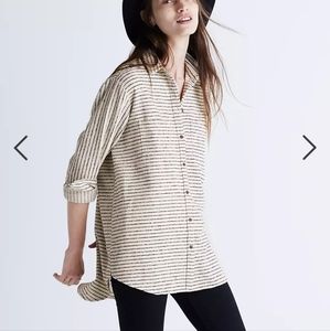 Madewell Flannel Oversized Ex-Boyfriend Shirt in Mick Stripe NWOT. Size …